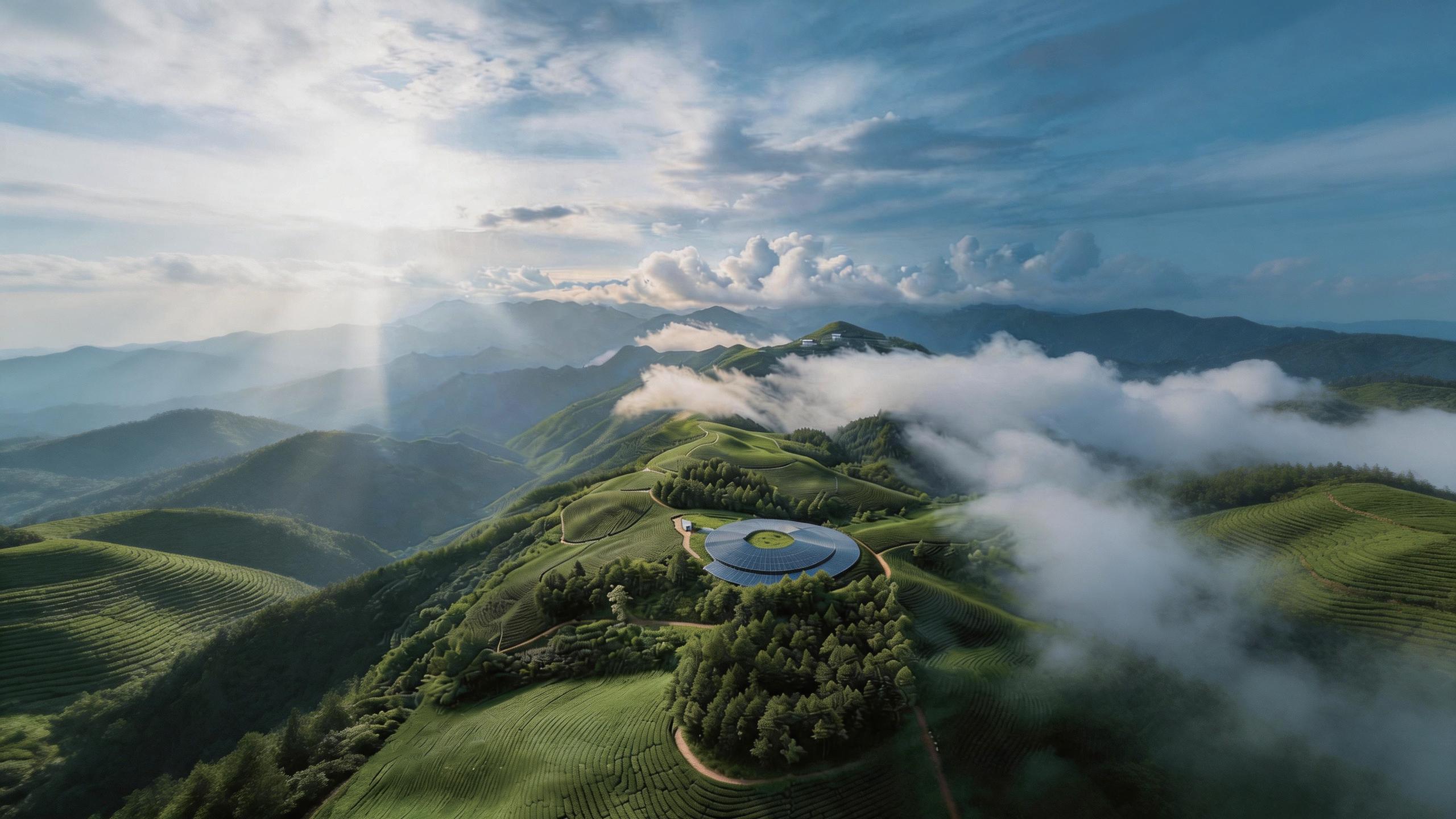 VESTWOODS clean-energy campus in a mountain landscape