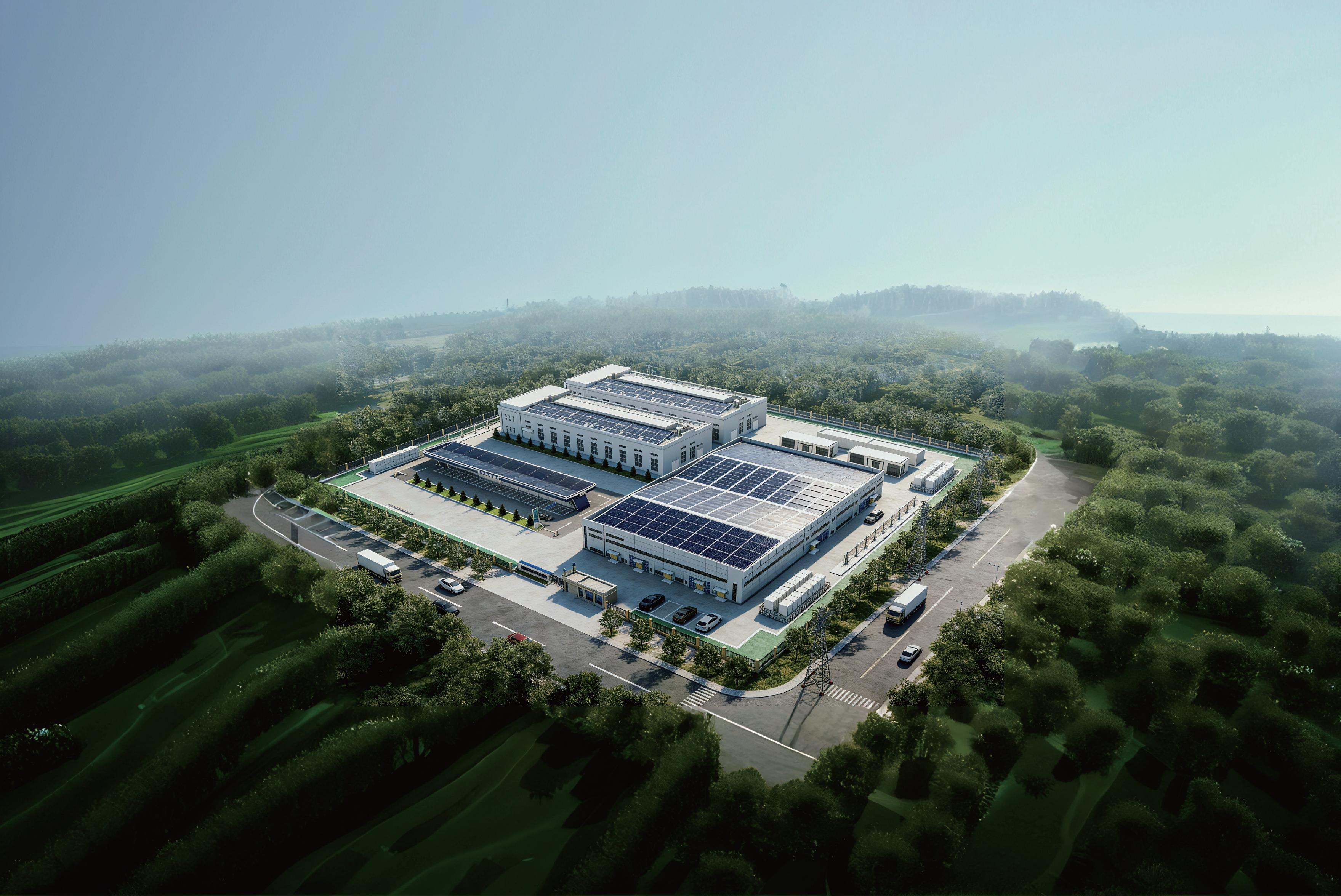 Aerial view of a VESTWOODS manufacturing center